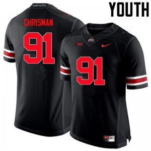 NCAA Ohio State Buckeyes Youth #91 Drue Chrisman Limited Black Nike Football College Jersey MUT2545CJ